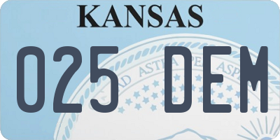 KS license plate 025DEM