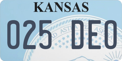 KS license plate 025DEO