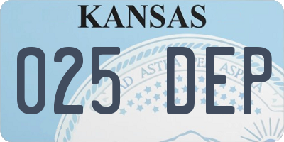 KS license plate 025DEP