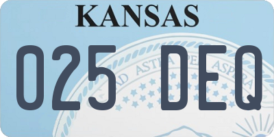 KS license plate 025DEQ