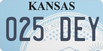 KS license plate 025DEY