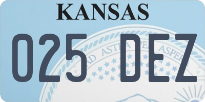 KS license plate 025DEZ