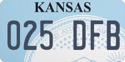 KS license plate 025DFB