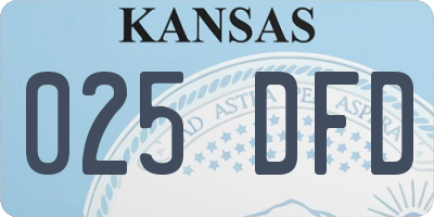 KS license plate 025DFD