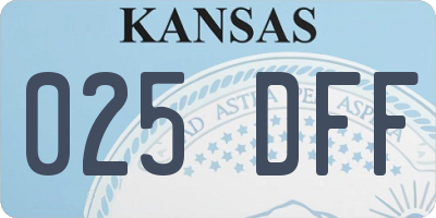 KS license plate 025DFF