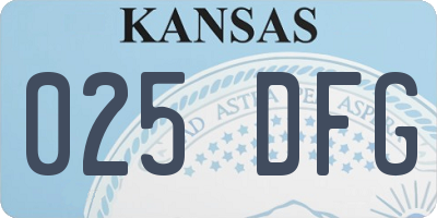 KS license plate 025DFG