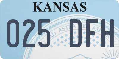 KS license plate 025DFH