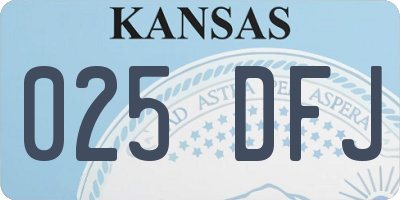 KS license plate 025DFJ