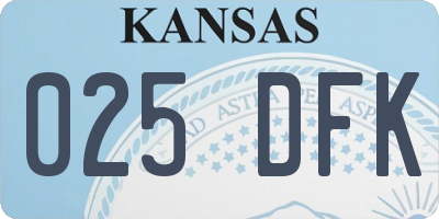 KS license plate 025DFK