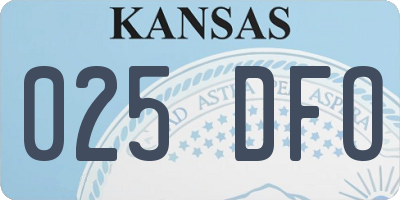 KS license plate 025DFO