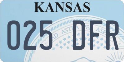 KS license plate 025DFR