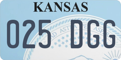 KS license plate 025DGG