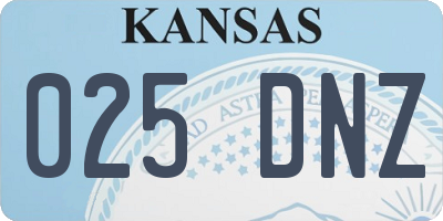 KS license plate 025DNZ