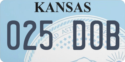 KS license plate 025DOB