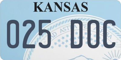 KS license plate 025DOC