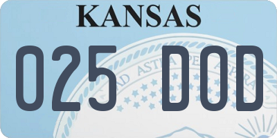 KS license plate 025DOD
