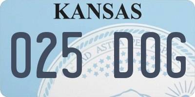 KS license plate 025DOG