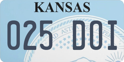 KS license plate 025DOI