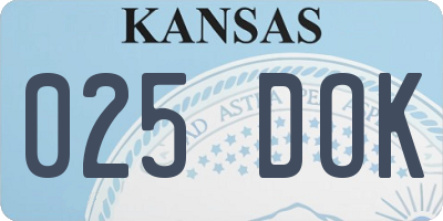 KS license plate 025DOK
