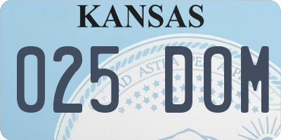 KS license plate 025DOM