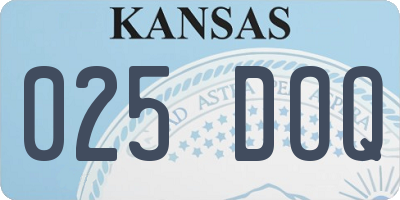 KS license plate 025DOQ