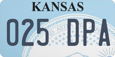 KS license plate 025DPA