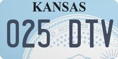 KS license plate 025DTV
