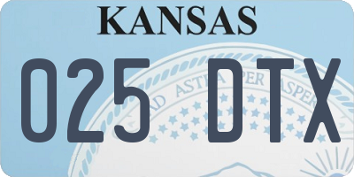 KS license plate 025DTX