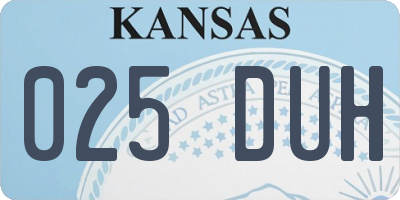 KS license plate 025DUH