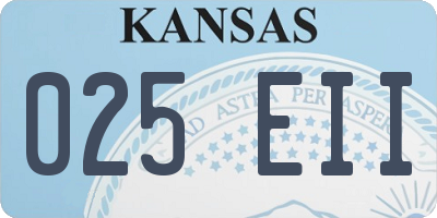 KS license plate 025EII