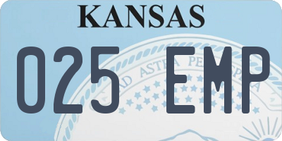 KS license plate 025EMP