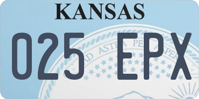 KS license plate 025EPX