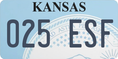 KS license plate 025ESF