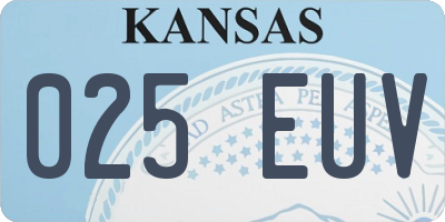 KS license plate 025EUV