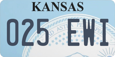 KS license plate 025EWI