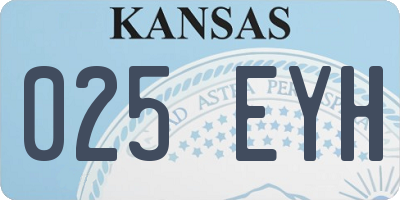 KS license plate 025EYH