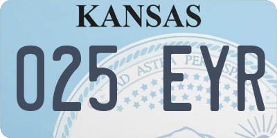 KS license plate 025EYR
