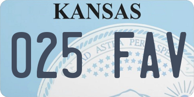 KS license plate 025FAV