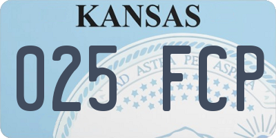 KS license plate 025FCP