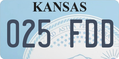 KS license plate 025FDD
