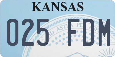 KS license plate 025FDM