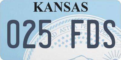KS license plate 025FDS
