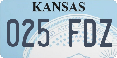 KS license plate 025FDZ