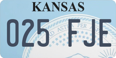 KS license plate 025FJE