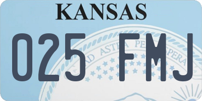 KS license plate 025FMJ
