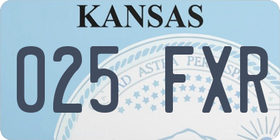 KS license plate 025FXR
