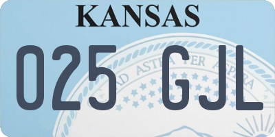 KS license plate 025GJL
