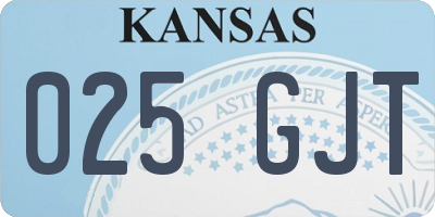 KS license plate 025GJT