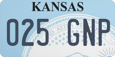 KS license plate 025GNP