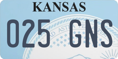 KS license plate 025GNS